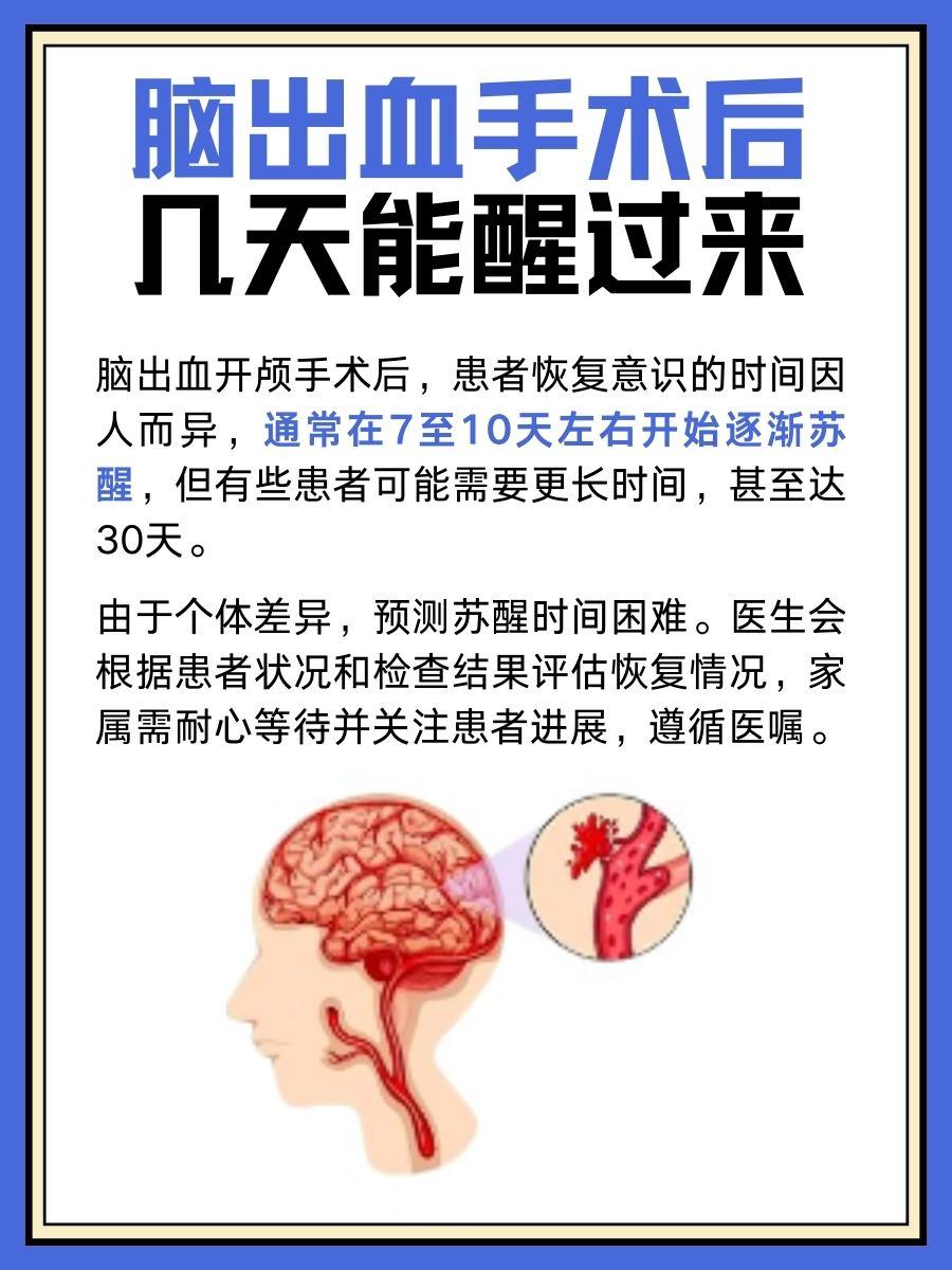 脑出血手术后多久能醒过来？恢复意识的时间