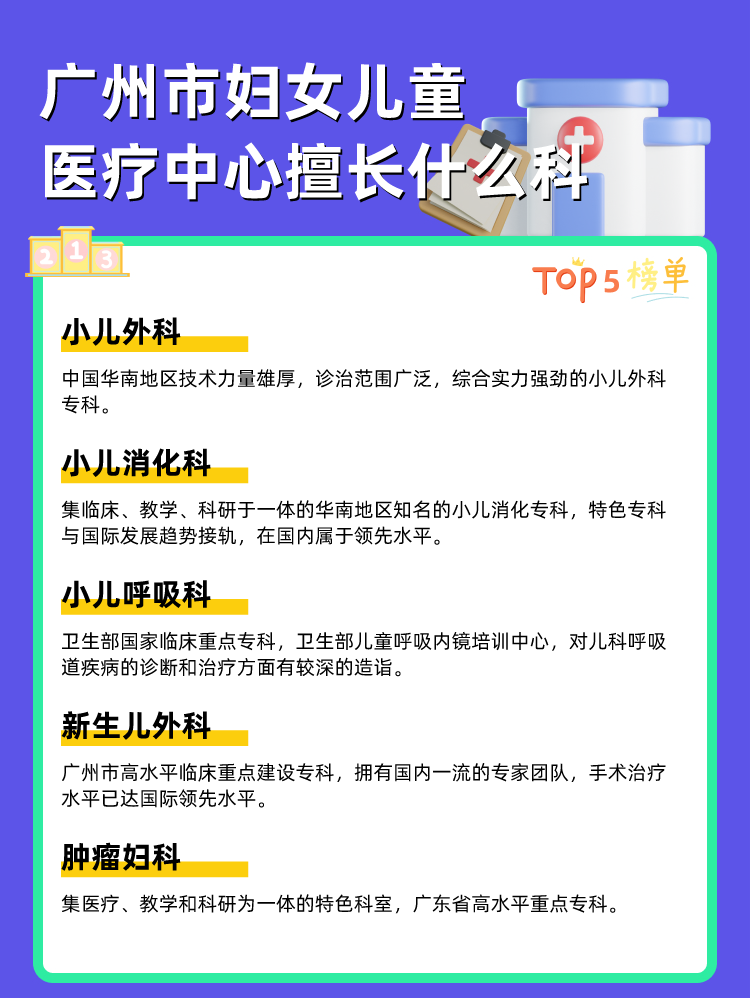 广州市妇女儿童医疗中心擅长什么科