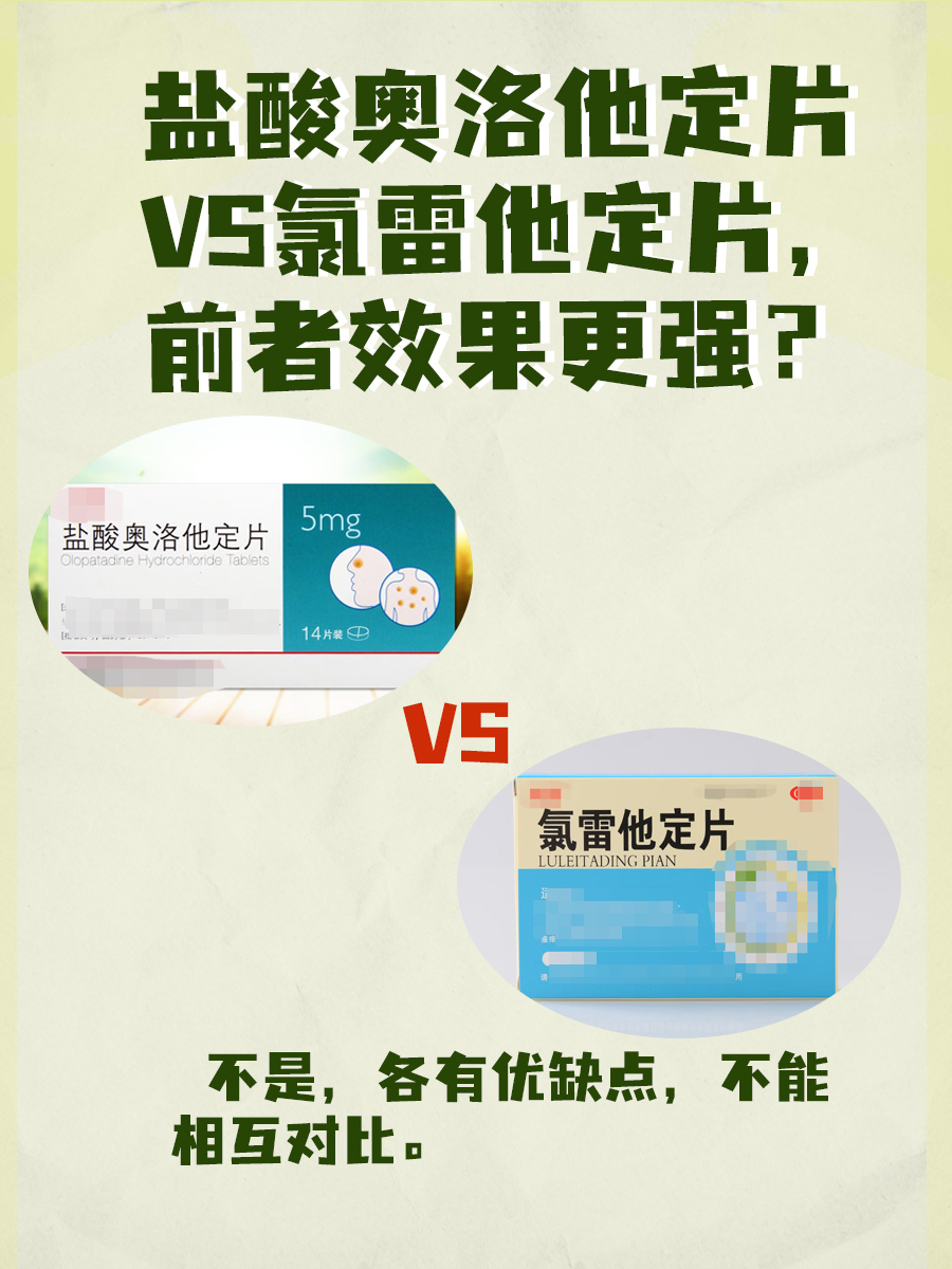 盐酸奥洛他定片VS氯雷他定片，前者效果更强？