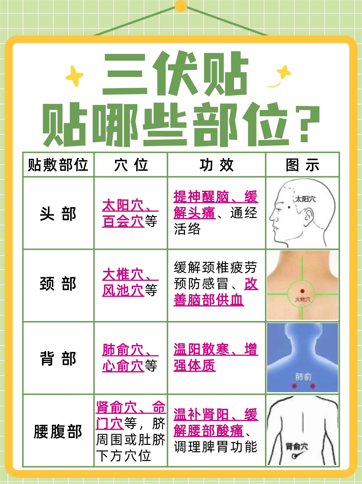 三伏贴贴哪些部位？一文解析