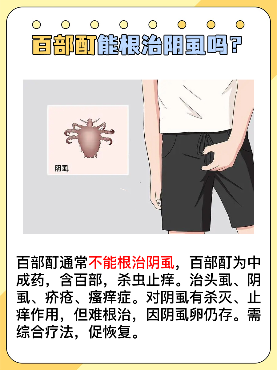 医生解答：百部酊能根治阴虱吗？