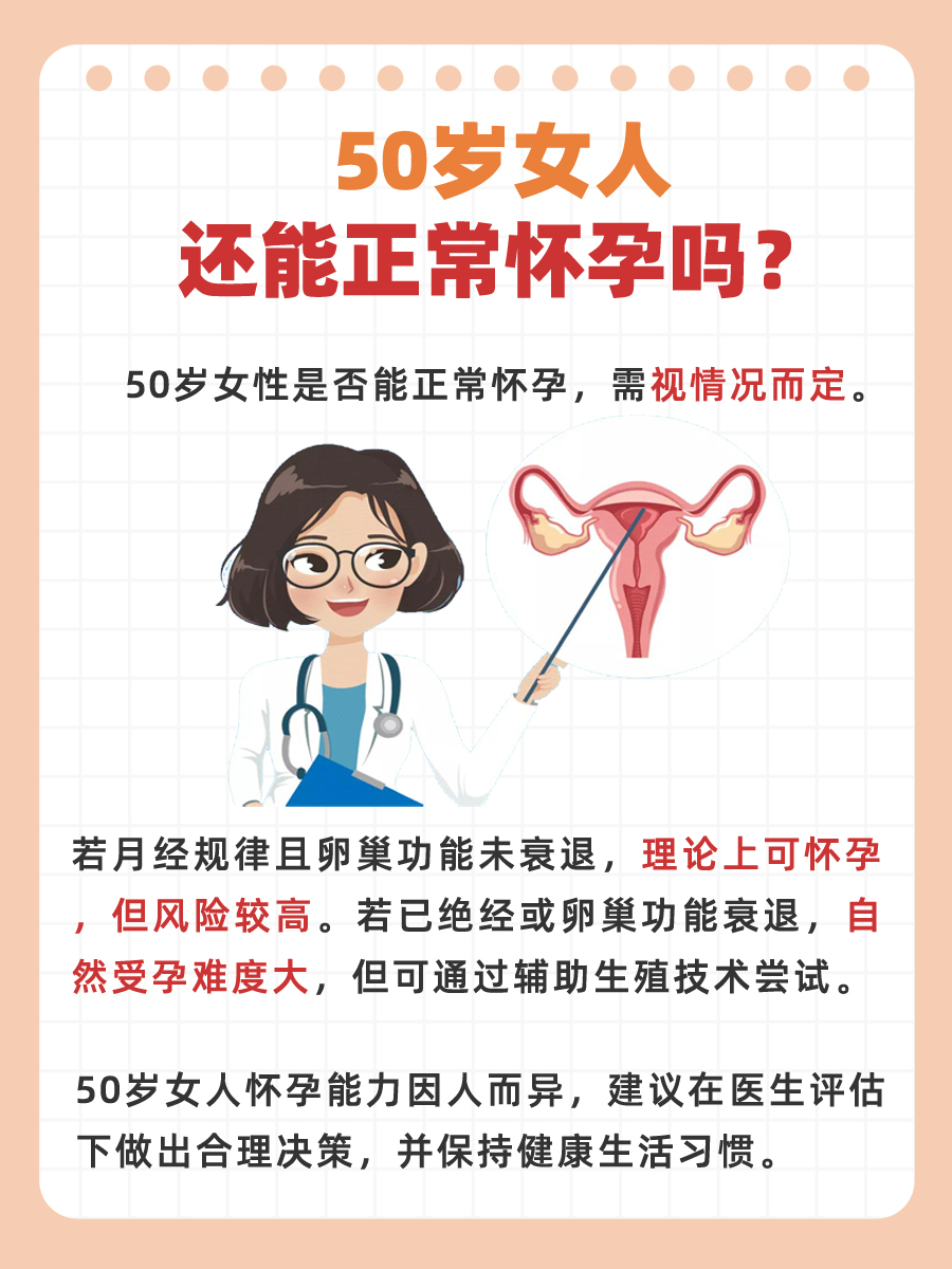 50岁女人还能正常怀孕吗？医生告诉你