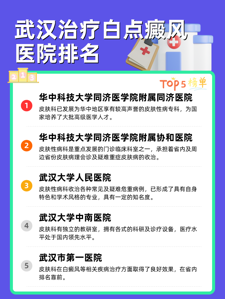 武汉治疗白点癜风医院排名