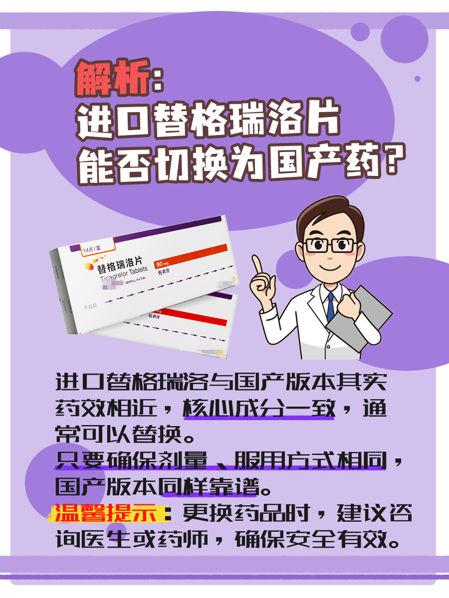 解析：进口替格瑞洛片能否切换为国产药？