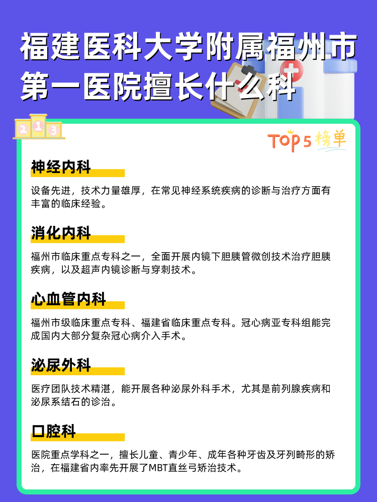 福建医科大学附属福州市第一医院擅长什么科
