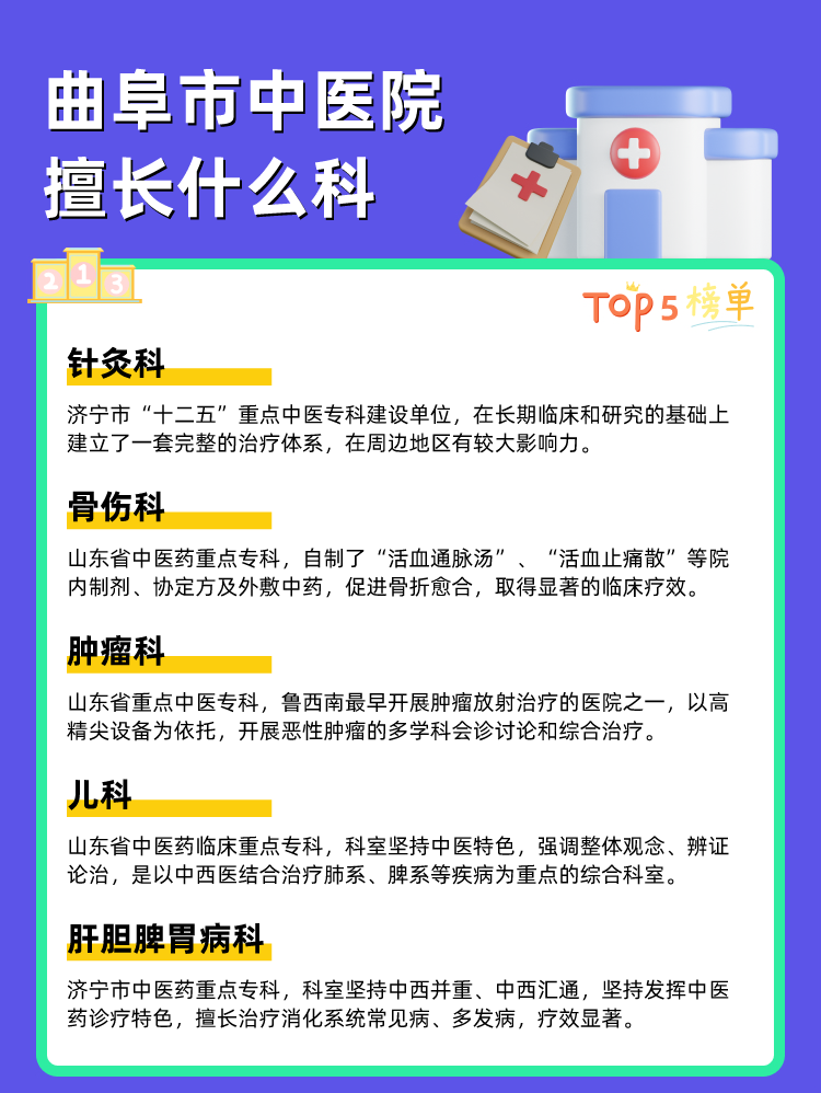 曲阜市中医院擅长什么科