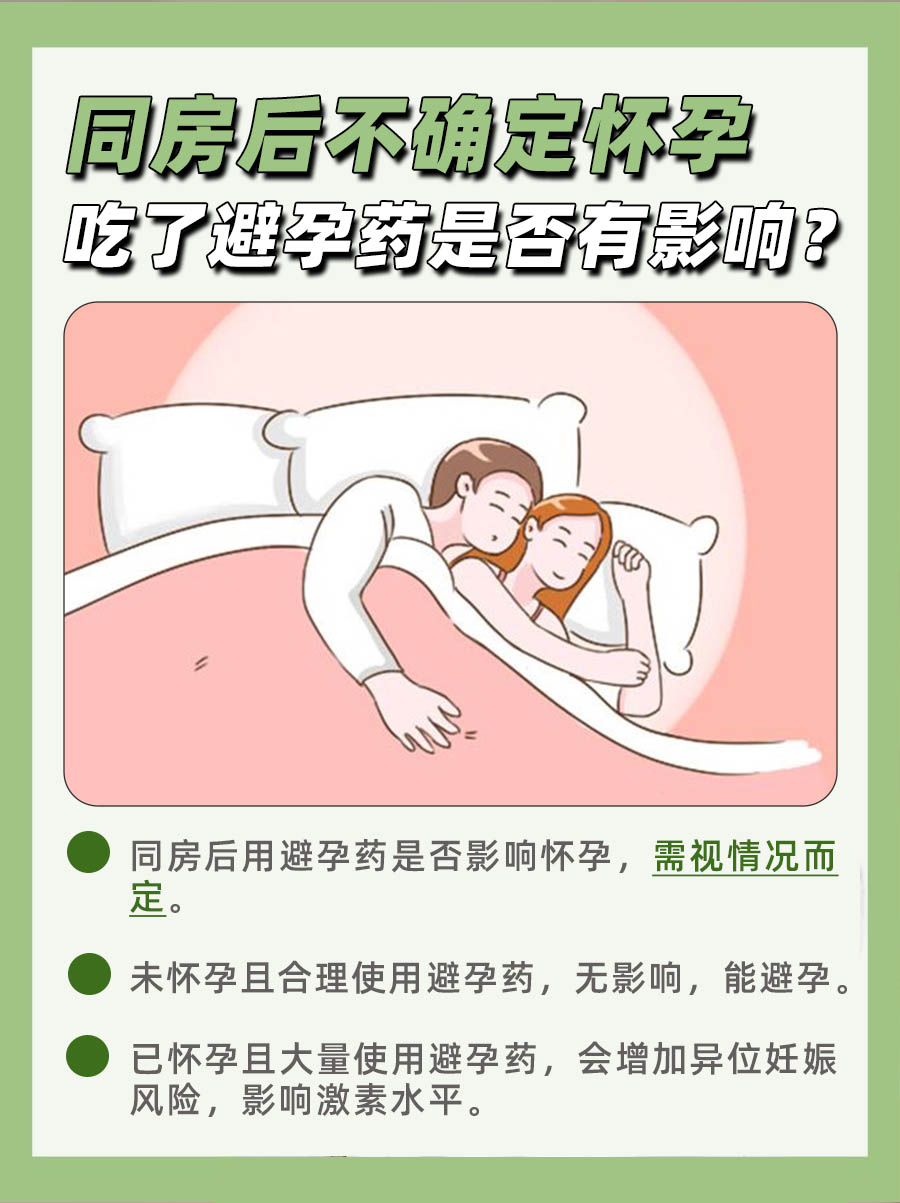 同房后不确定是否中招,吃了避孕药会有事吗?