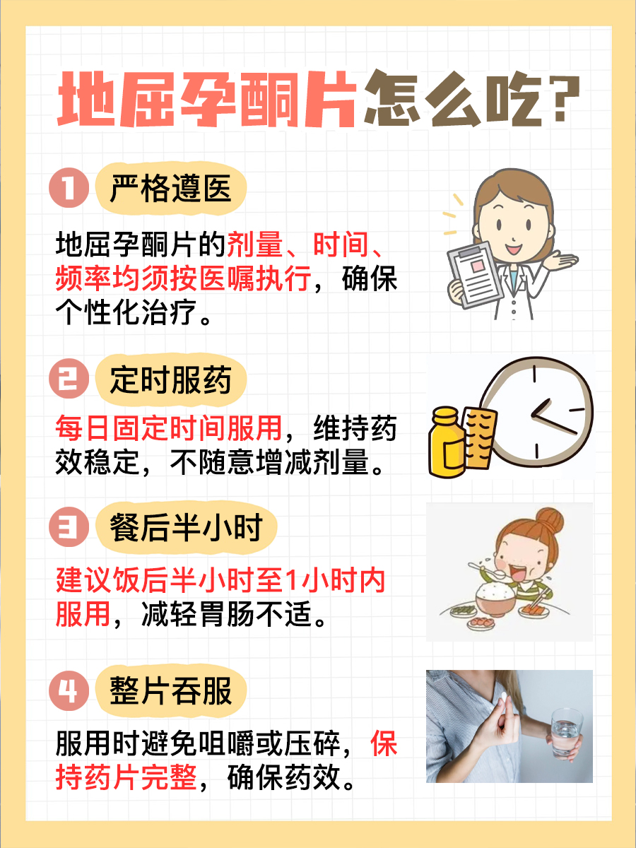 如何正确服用地屈孕酮片？