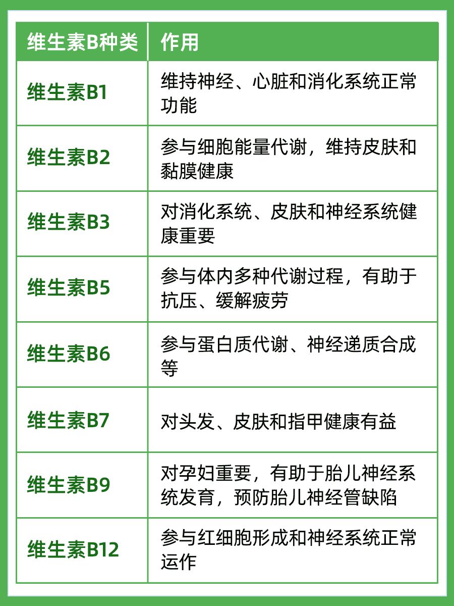 维生素B大家族揭秘，千万别错过！