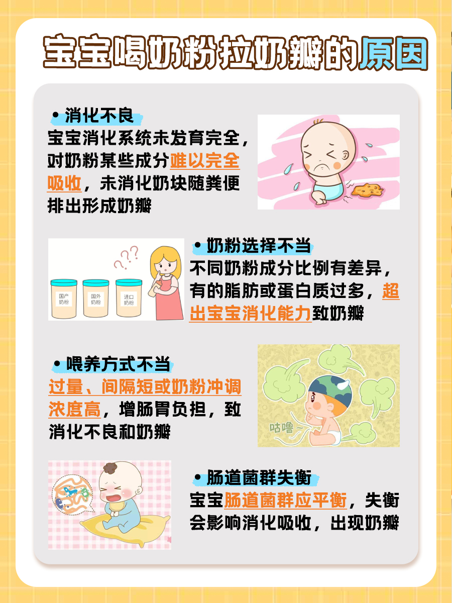 宝宝喝奶粉拉奶瓣是什么原因造成的？一文解读