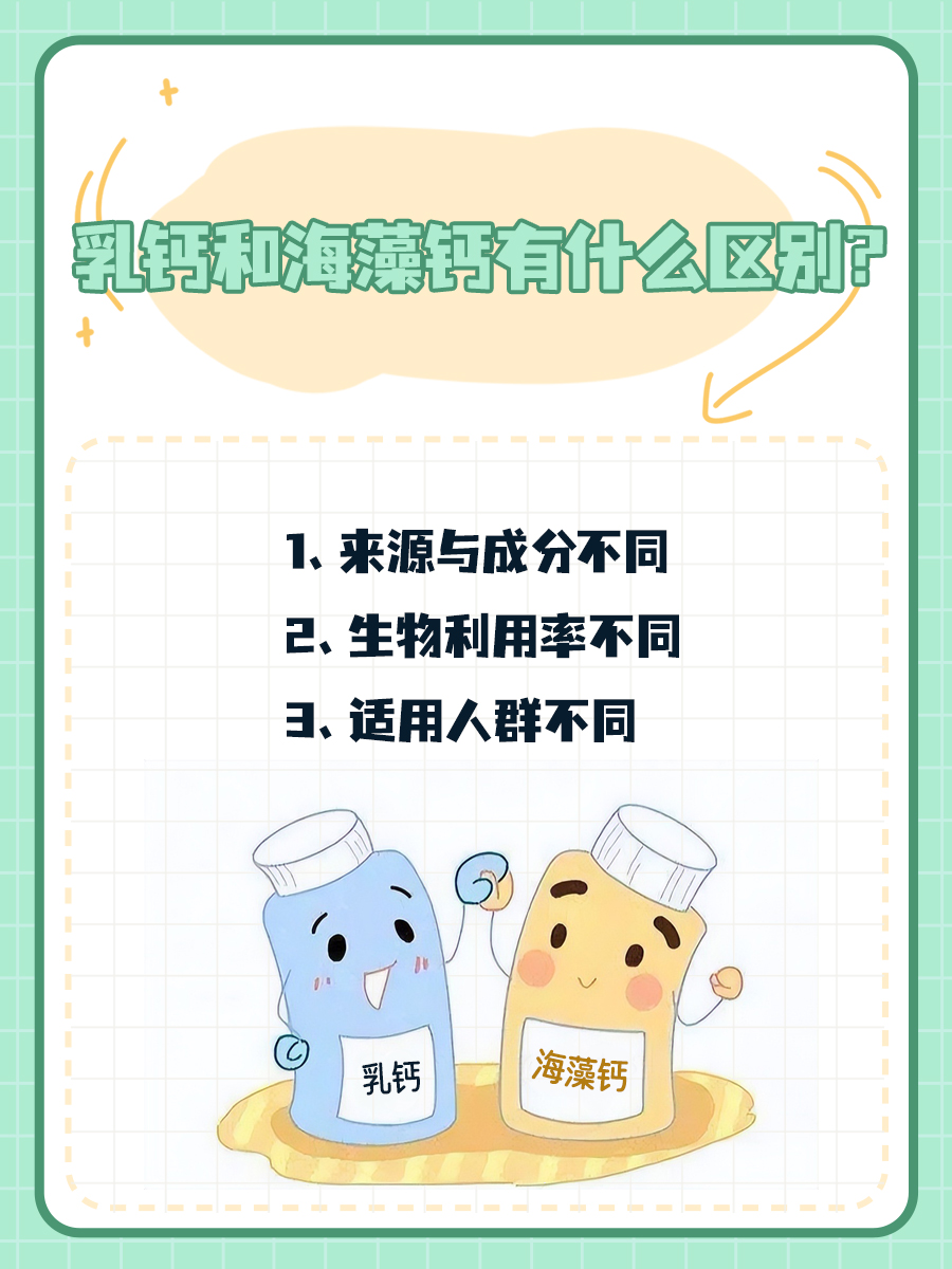 乳钙和海藻钙有什么区别？医生一次说明白！