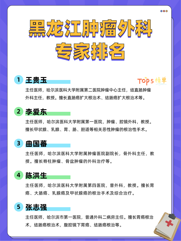 黑龙江肿瘤外科专家排名