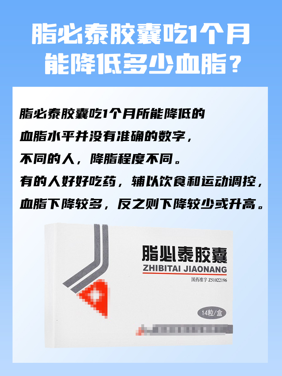 脂必泰胶囊吃1个月,能降低多少血脂?