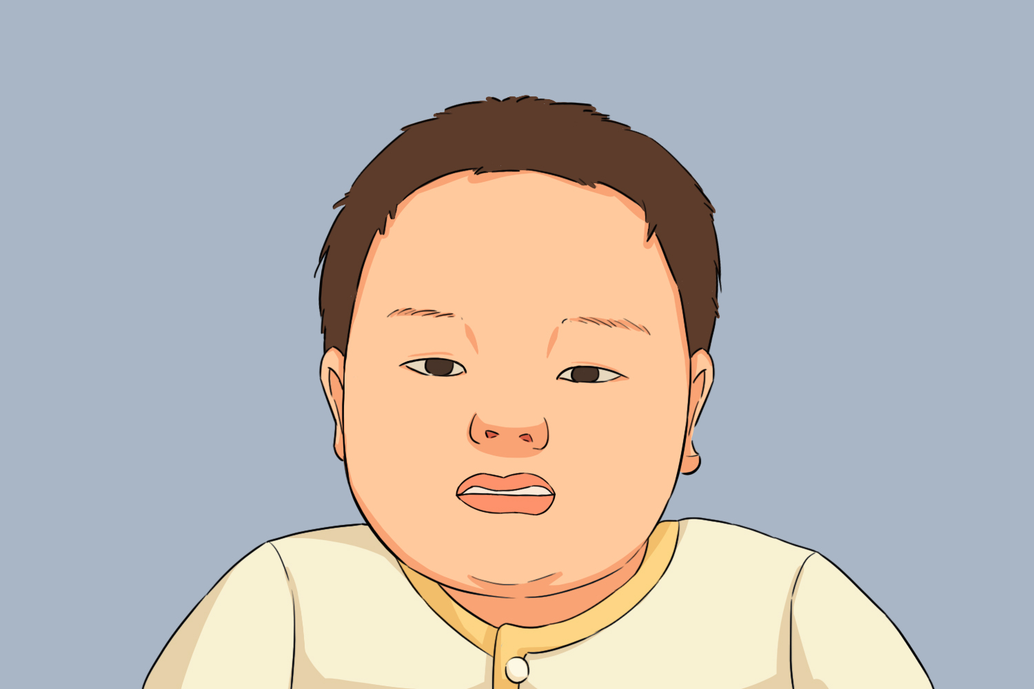 小儿脐风苦笑面容图
