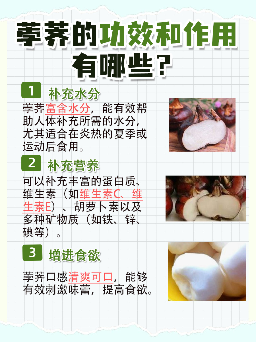 一文告诉你，荸荠有哪些功效和作用？