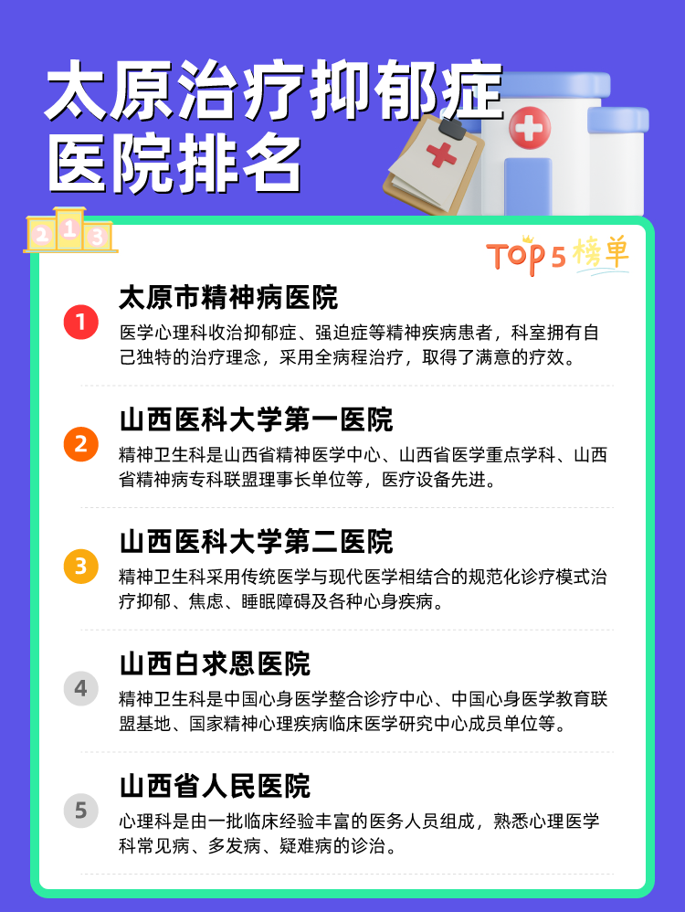 太原治疗抑郁症医院排名