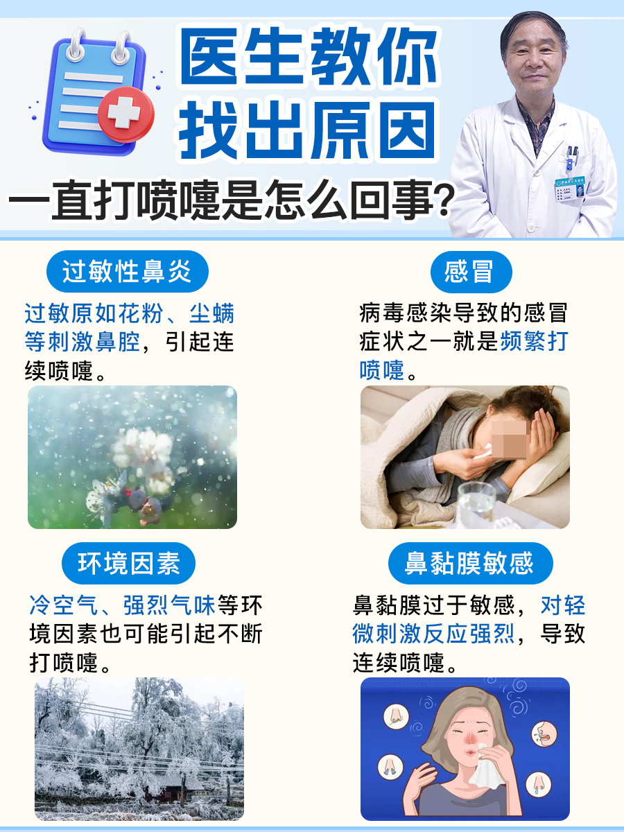一直打喷嚏是怎么回事？医生教你找出原因