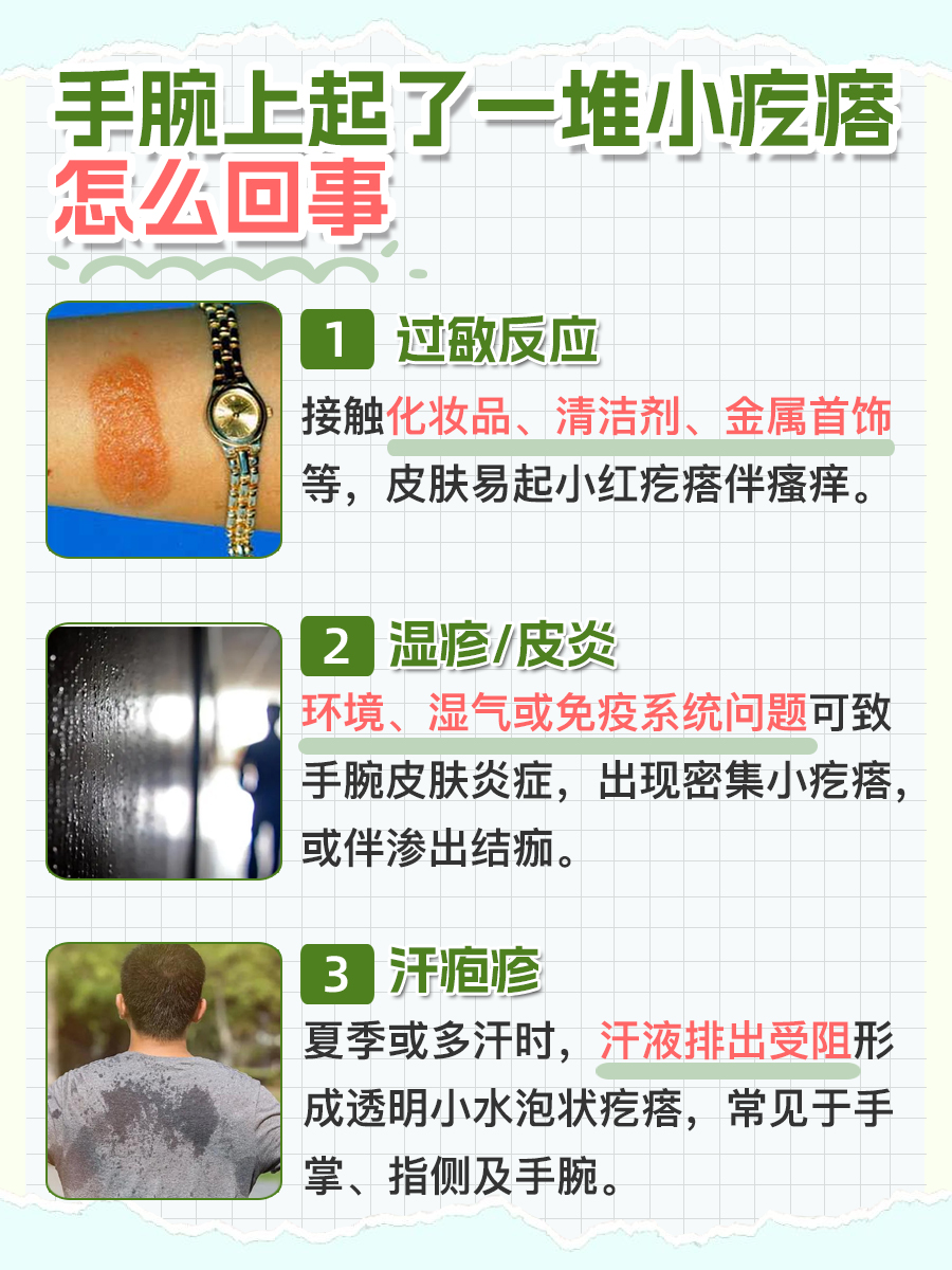 手腕上起了一堆小疙瘩是怎么回事？医生解析