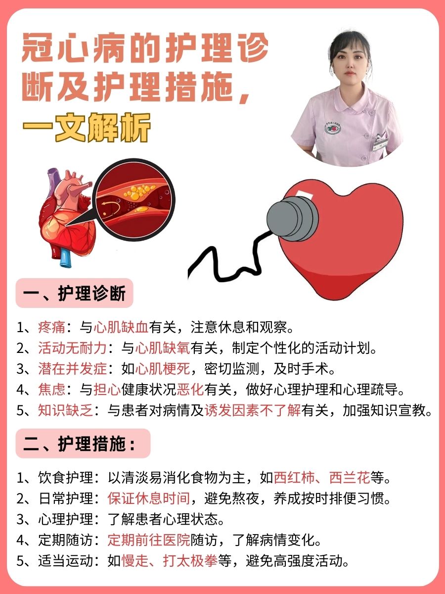 冠心病的护理诊断及护理措施，一文解析