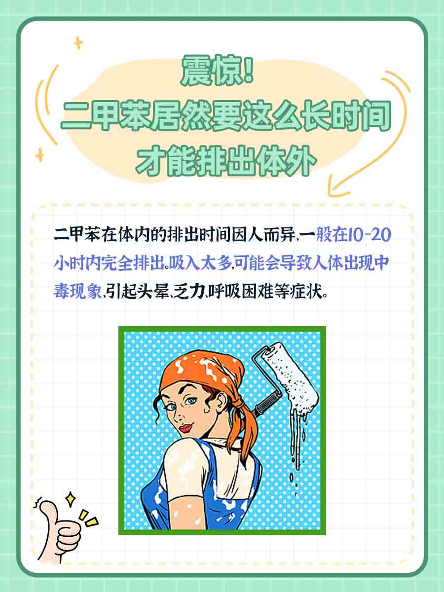 震惊！二甲苯居然要这么长时间才能排出体外