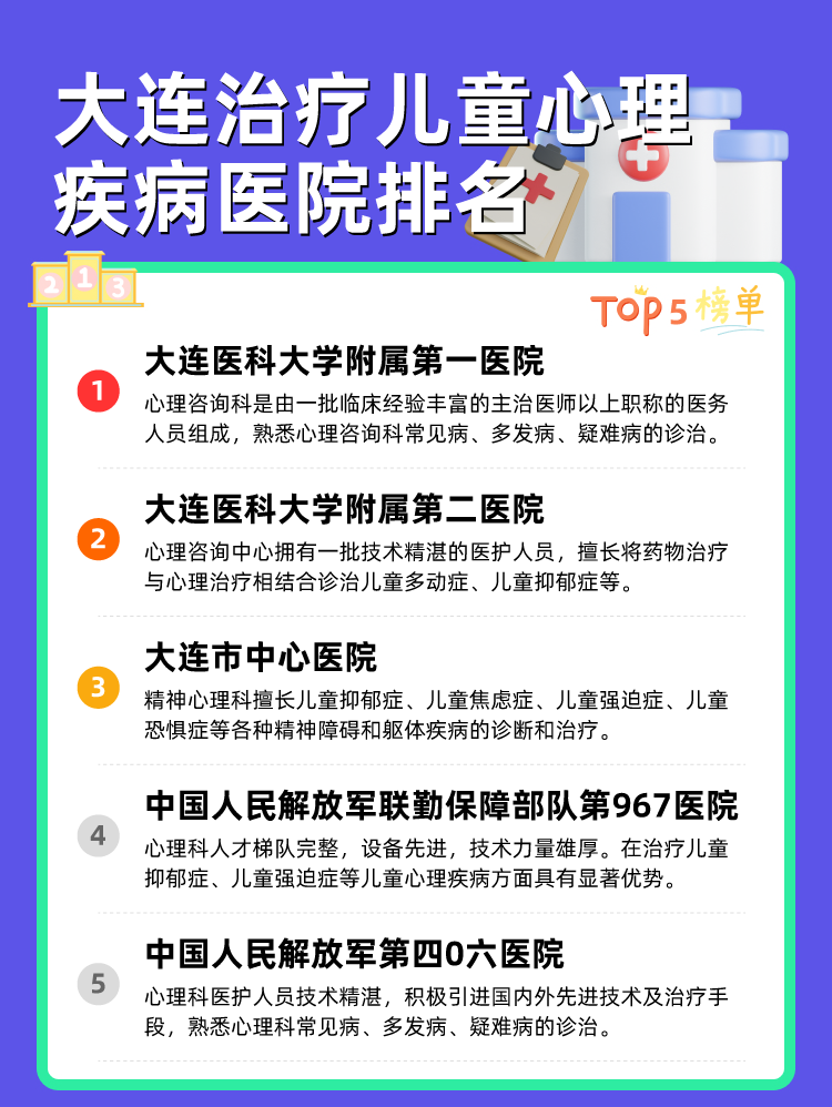 大连治疗儿童心理疾病医院排名