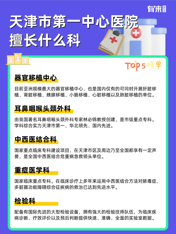 天津市第一中心医院擅长什么科