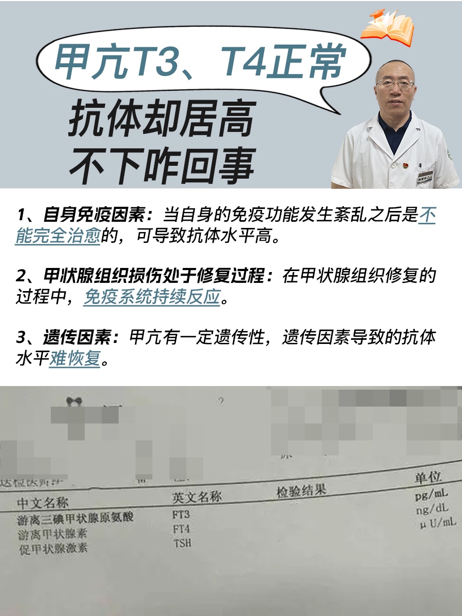 甲亢T3、T4正常，抗体却居高不下咋回事