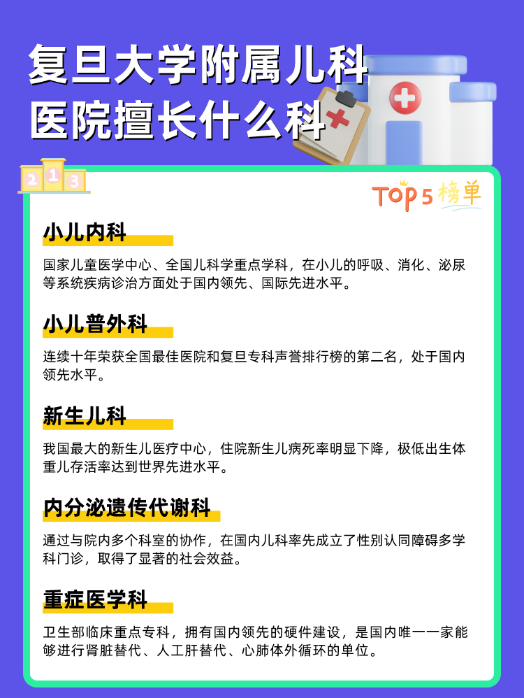 复旦大学附属儿科医院擅长什么科