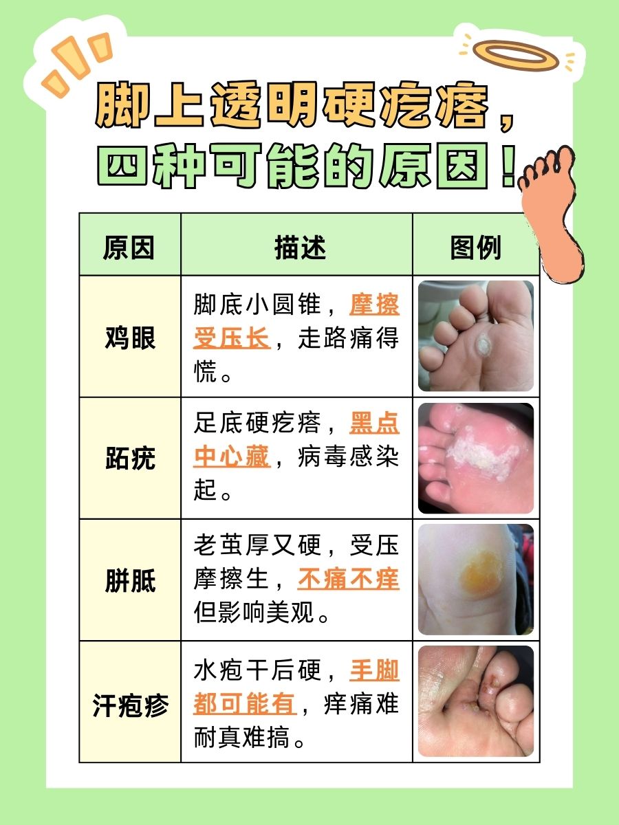 医生告诉你：脚上长的透明硬疙瘩是什么？