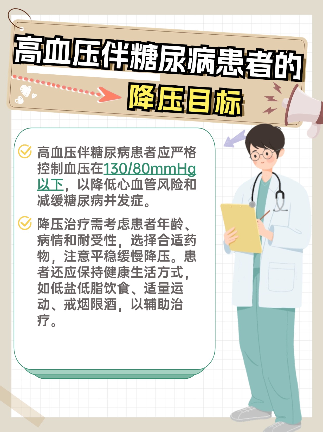 高血压伴糖尿病患者，了解精准降压目标！