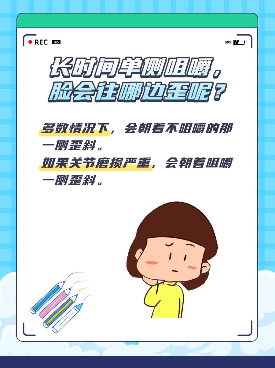 医生来告诉你，长时间单侧咀嚼脸往哪边歪