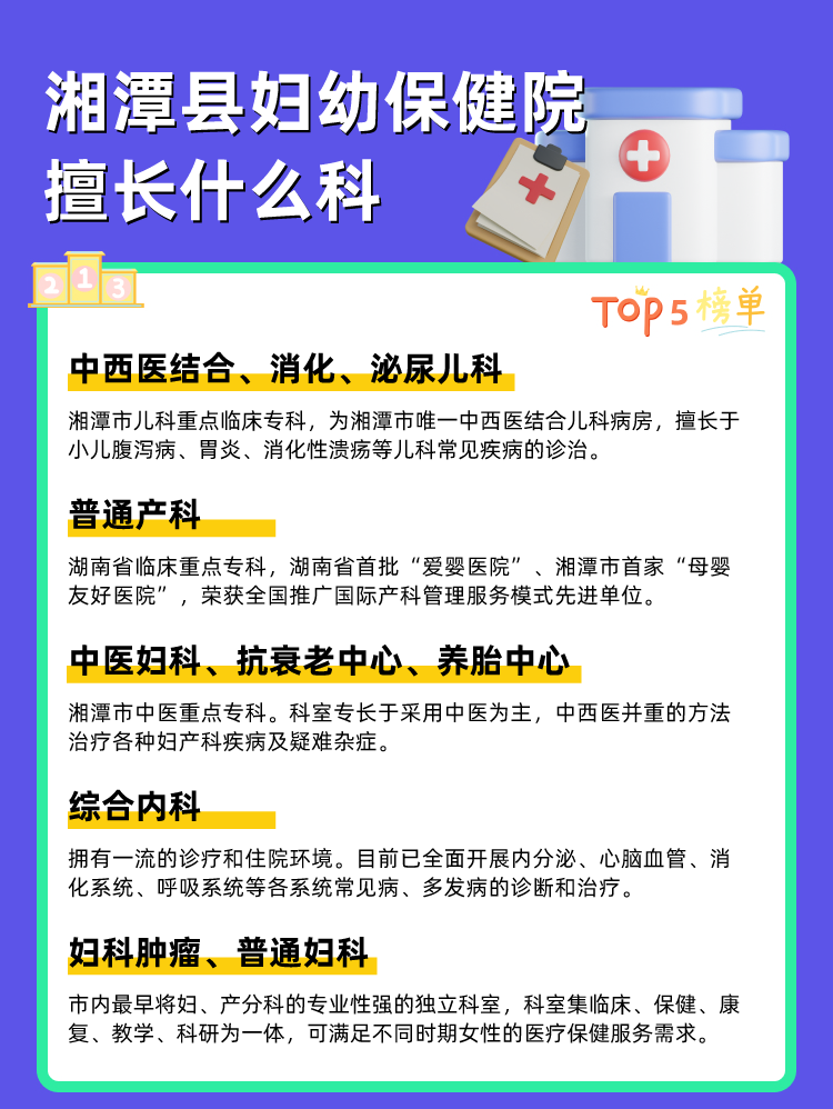 湘潭县妇幼保健院擅长什么科