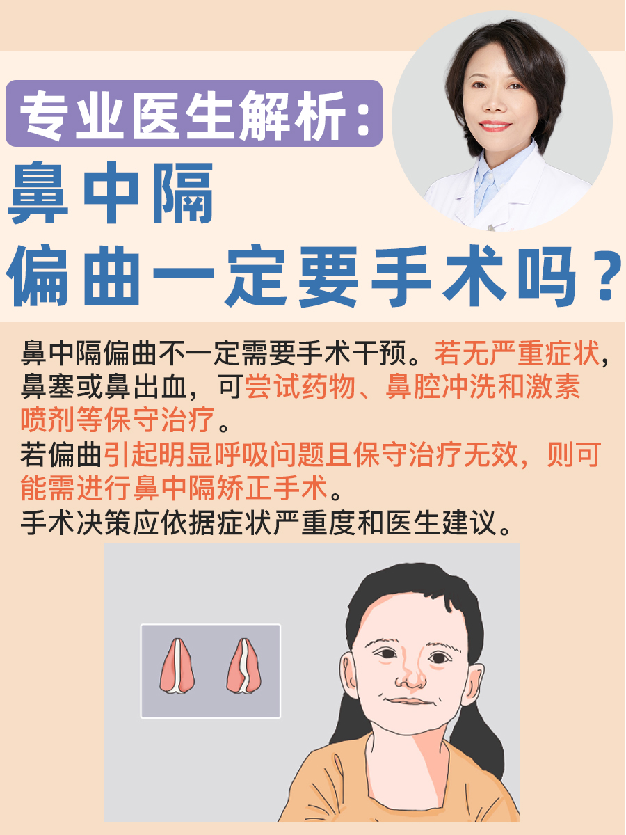 专业医生解析：鼻中隔偏曲一定要手术吗？