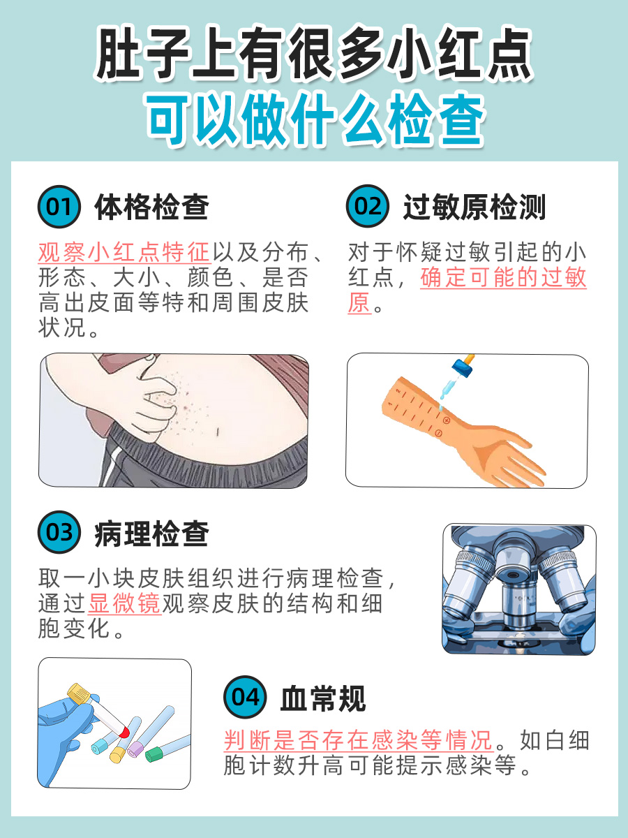 医生解答:肚子上有很多小红点是怎么回事