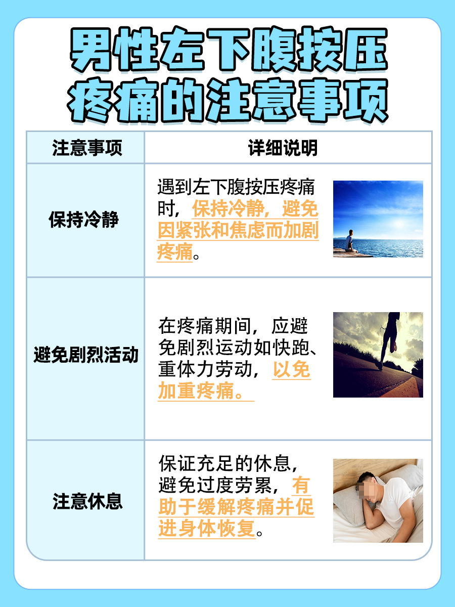 男性左下腹按压疼痛:可能原因