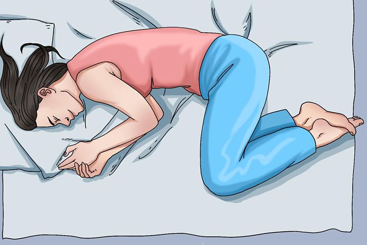 侧卧睡姿图