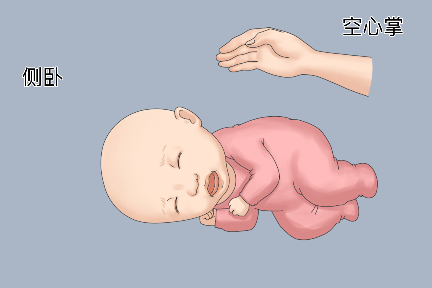 宝宝呛奶侧卧拍背图