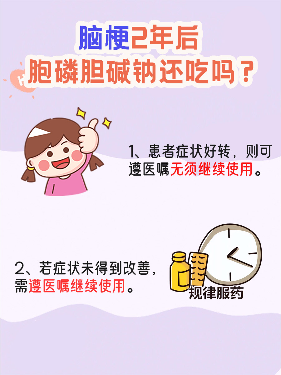 治疗脑梗：胞磷胆碱钠服用2年后是否继续吃？