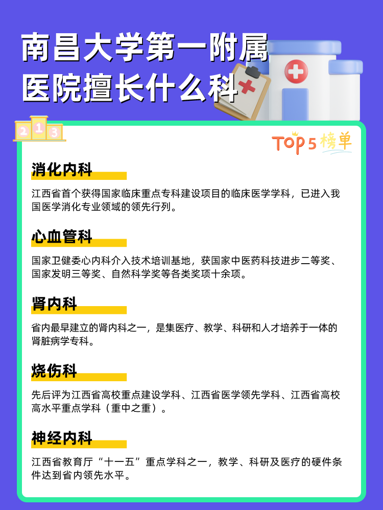 南昌大学第一附属医院擅长什么科
