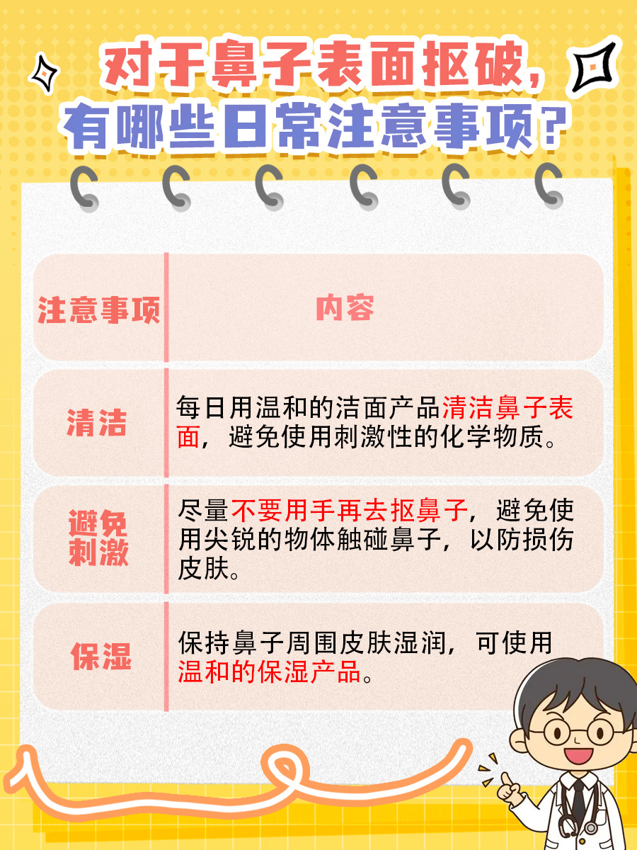 不小心抠破鼻子表皮,它能自己长好吗?