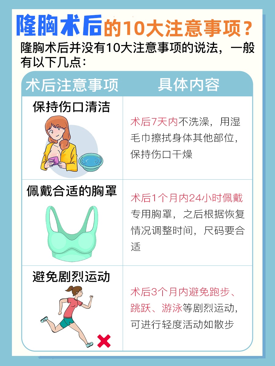 隆胸术后有10大注意事项？一文解析