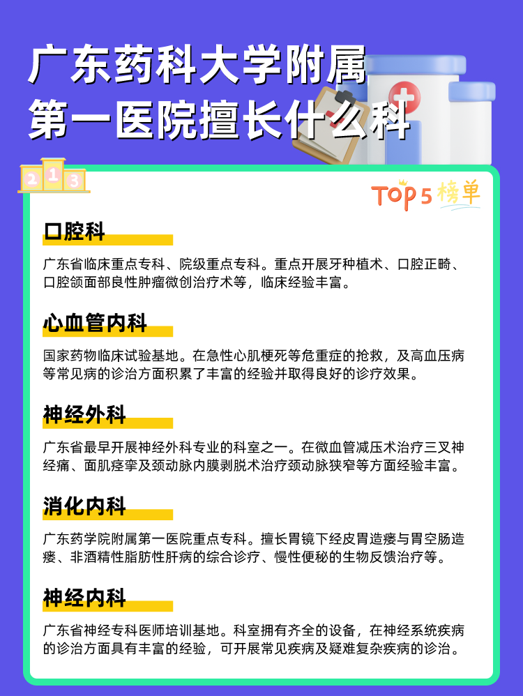 广东药科大学附属第一医院擅长什么科