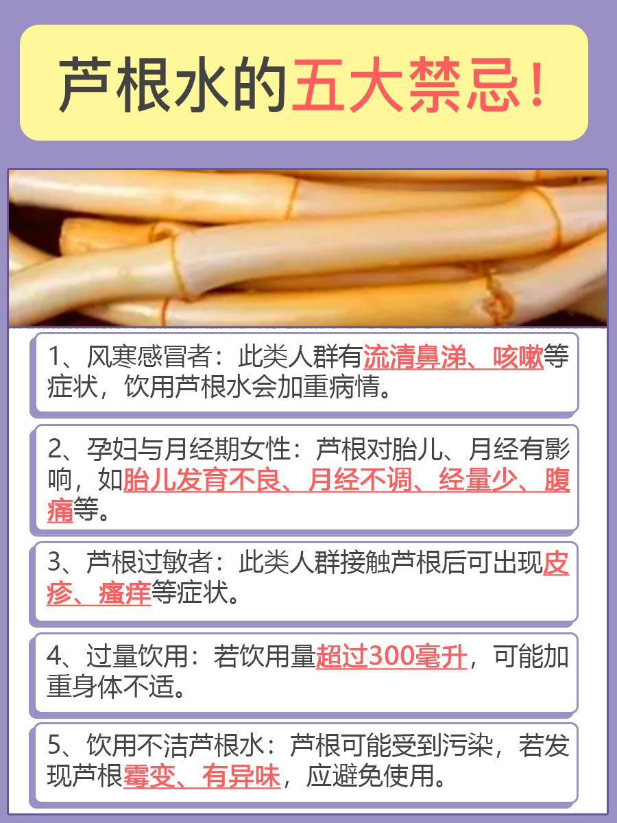 芦根水别乱喝！五大禁忌要注意！