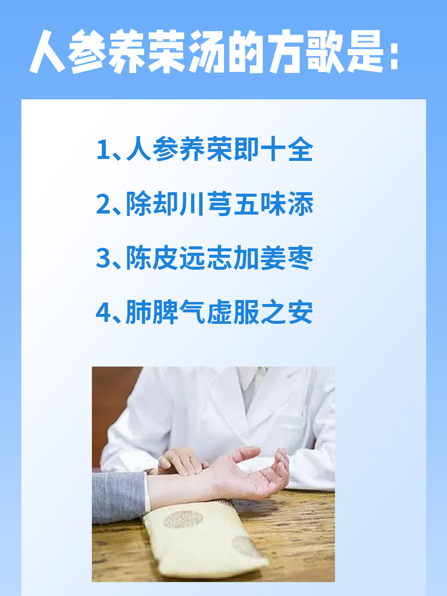 人参养荣汤方歌秘籍,快来收藏!