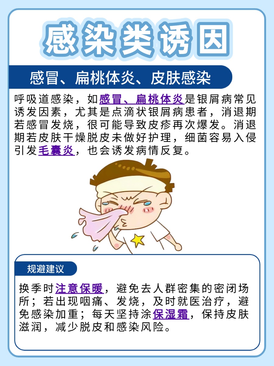 银屑病进入消退期为什么又复发了？诱因没避