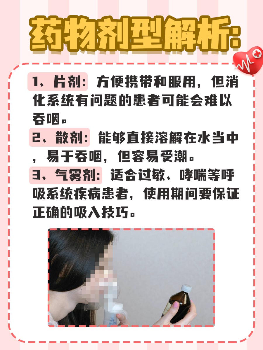 片剂、散剂、气雾剂：不同剂型，同样守护健康
