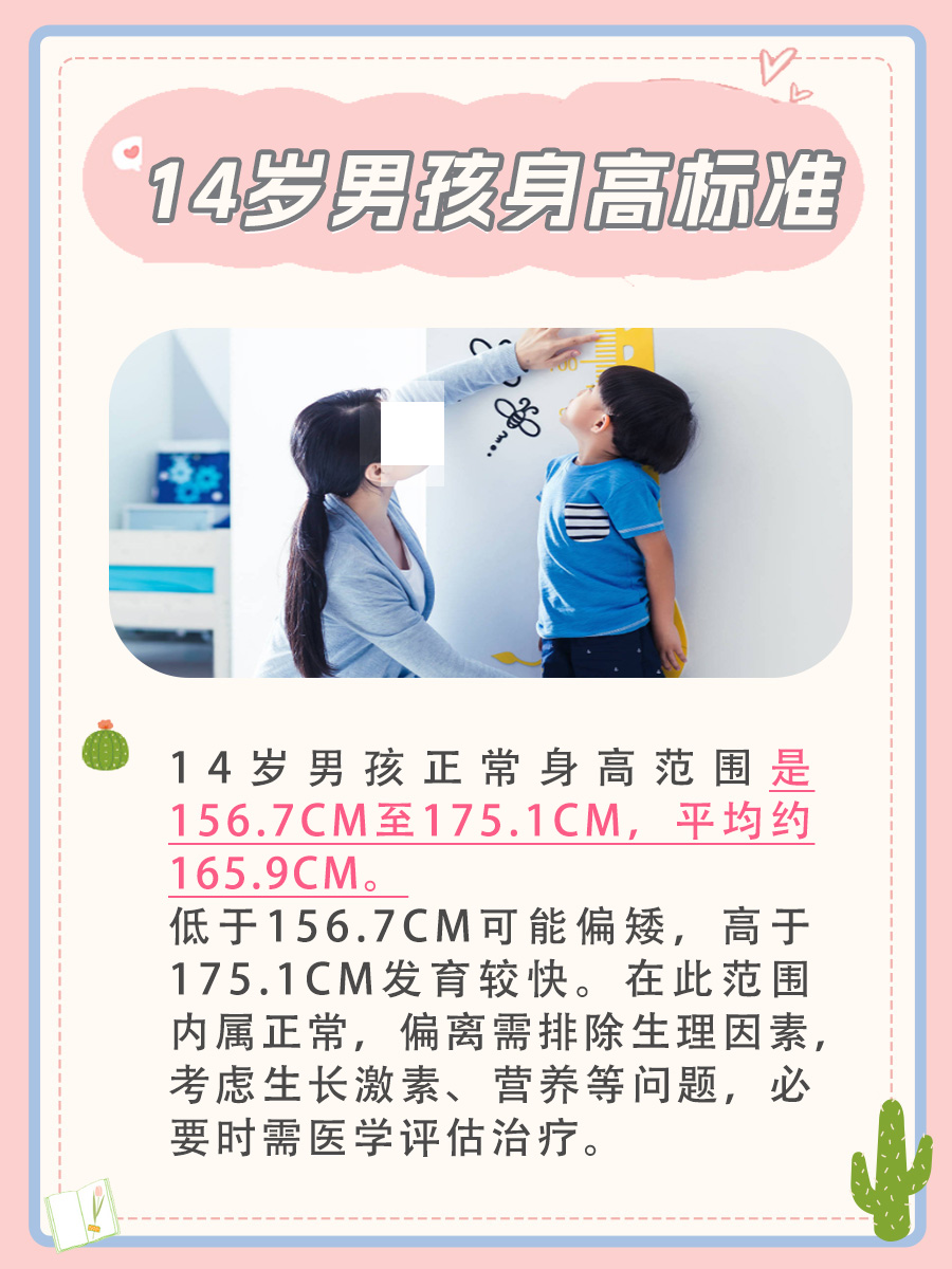 14岁男孩身高标准，详情解答