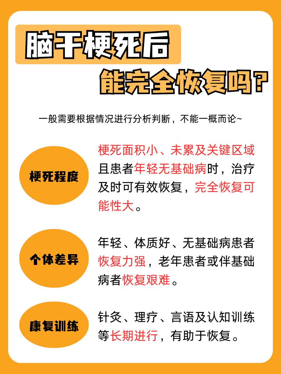 脑干梗死后恢复成焦点，究竟能不能完全恢复？