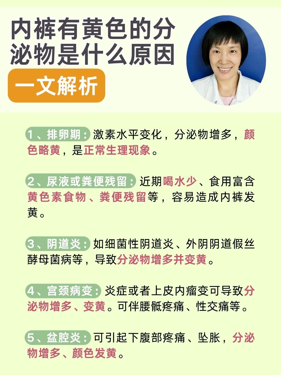 内裤有黄色的分泌物是什么原因，一文解析