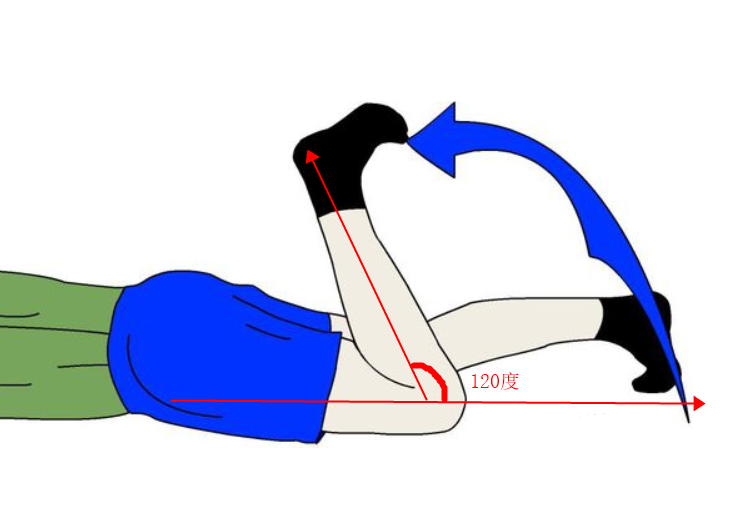膝盖弯曲120度表示膝关节活动范围图